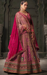 Exclusive Pink Shaded bridal embroidery lehenga | Indian Wedding Wear